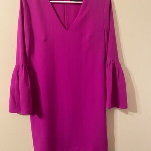 Banana Republic Fuchsia Pink Long Bell‎ Sleeve Dress Size 4